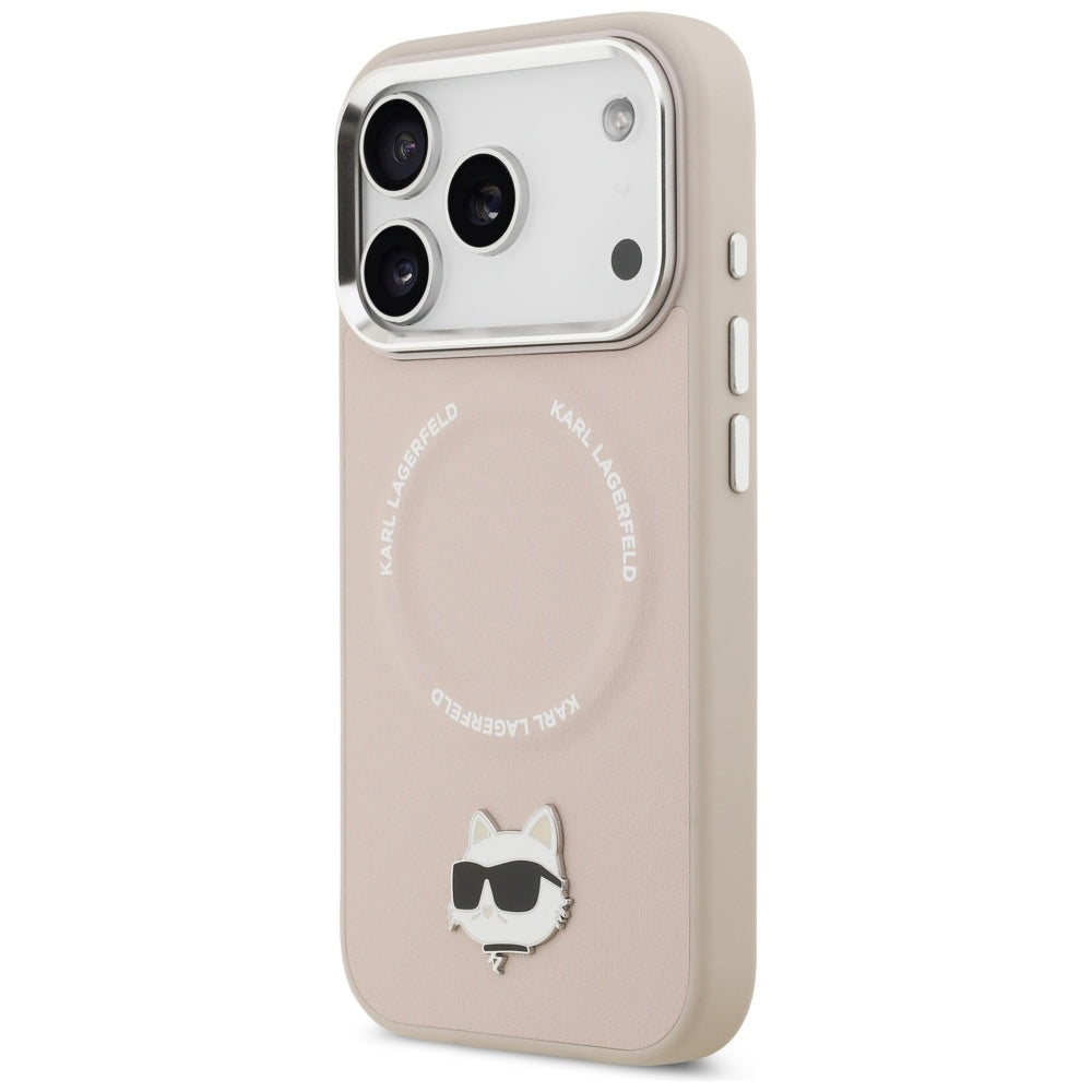Karl Lagerfeld Choupette Pin MagSafe Case til iPhone 17 Pro Max - Pink