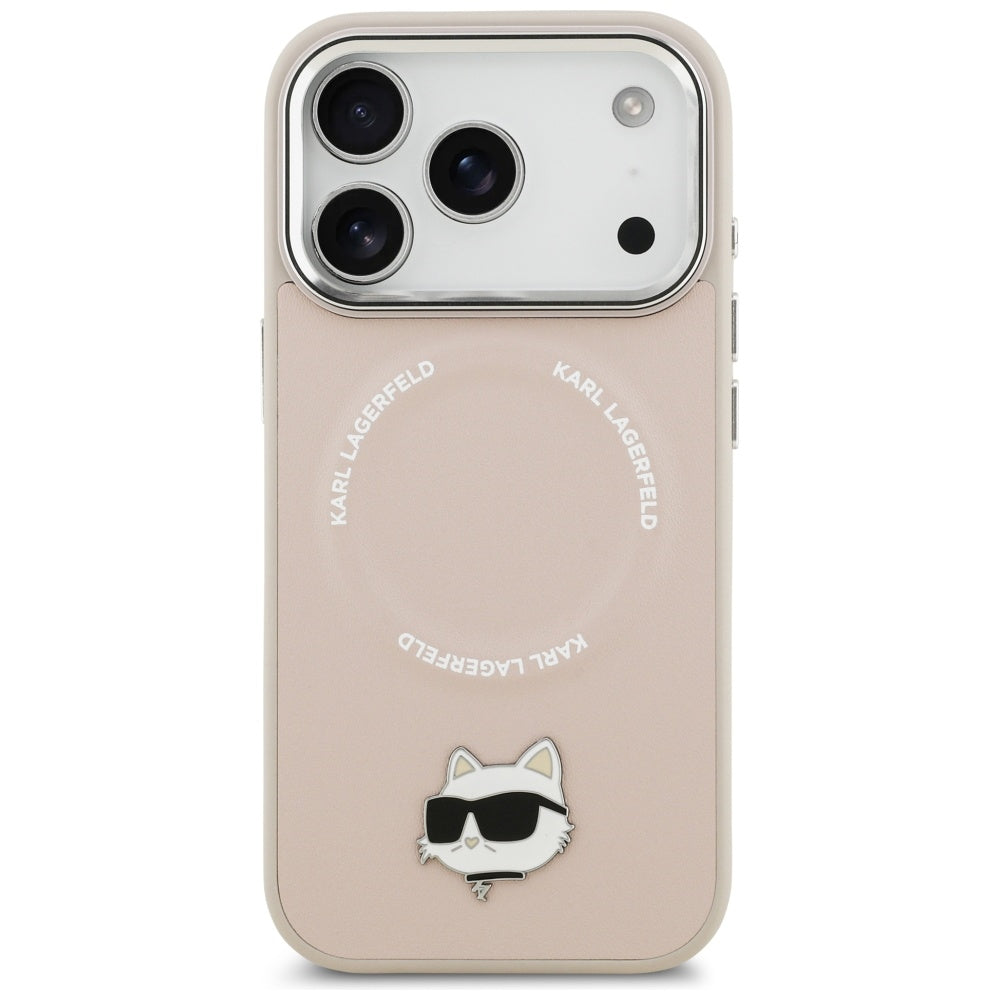 Karl Lagerfeld Choupette Pin MagSafe Case til iPhone 17 Pro Max - Pink