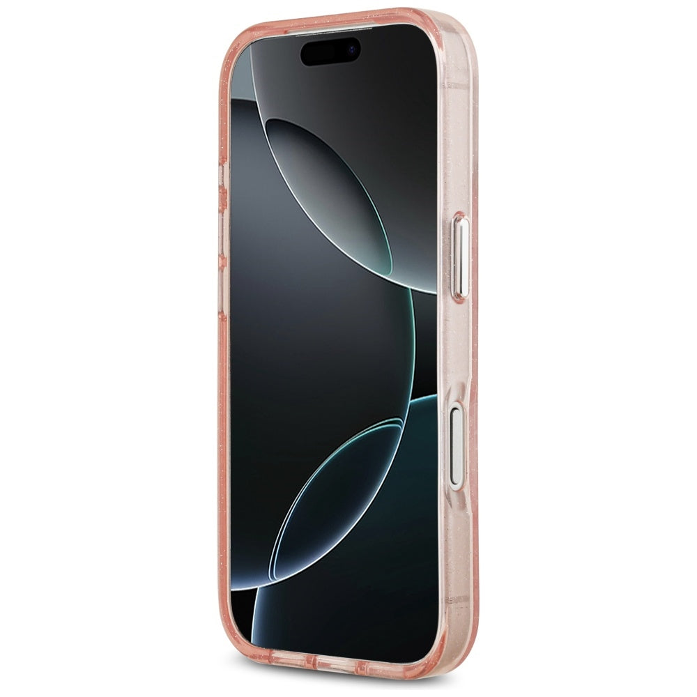 Karl Lagerfeld IML Glitter Karl & Choupette Heads Logo MagSafe Case til iPhone 17 Pro - Pink