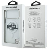 Karl Lagerfeld IML Glitter Karl & Choupette Sketch Logo MagSafe Case til iPhone 17 Pro Max - Clear