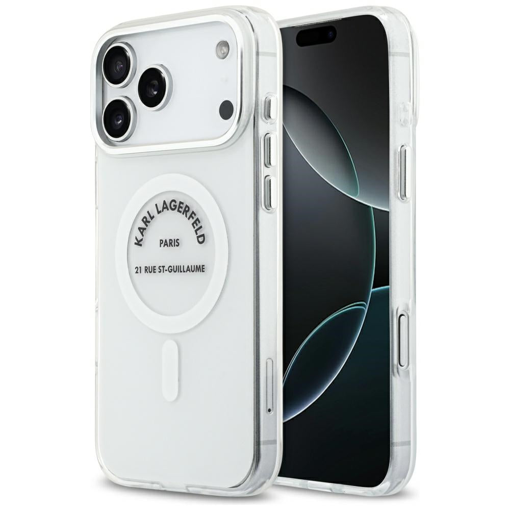 Karl Lagerfeld IML Karl RSG Logo MagSafe Case til iPhone 17 Pro Max - gennemsigtigt