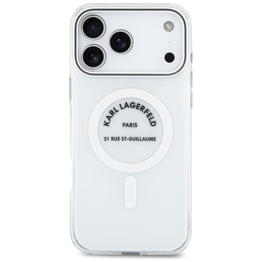 Karl Lagerfeld IML Karl RSG Logo MagSafe Case til iPhone 17 Pro Max - gennemsigtigt