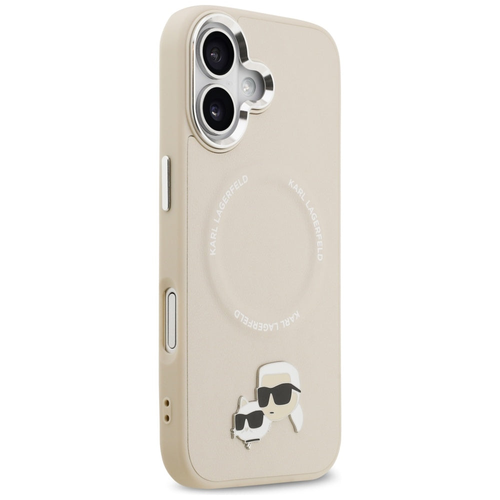 Karl Lagerfeld Karl & Choupette Pins MagSafe Case til iPhone 17 - Beige