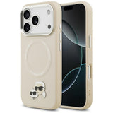 Karl Lagerfeld Karl & Choupette Pins MagSafe Case til iPhone 17 Pro - Beige