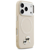 Karl Lagerfeld Karl & Choupette Pins MagSafe Case til iPhone 17 Pro - Beige