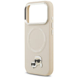 Karl Lagerfeld Karl & Choupette Pins MagSafe Case til iPhone 17 Pro - Beige