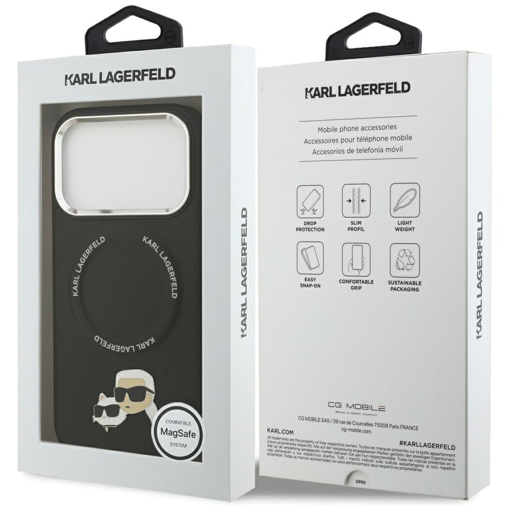 Karl Lagerfeld Karl & Choupette Pins MagSafe Case til iPhone 17 Pro Max - sort