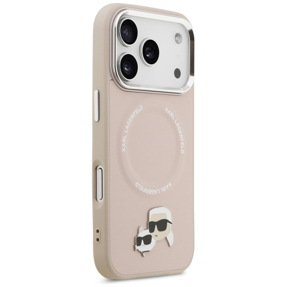 Karl Lagerfeld Karl & Choupette Pins MagSafe Case til iPhone 17 Pro Max - Pink