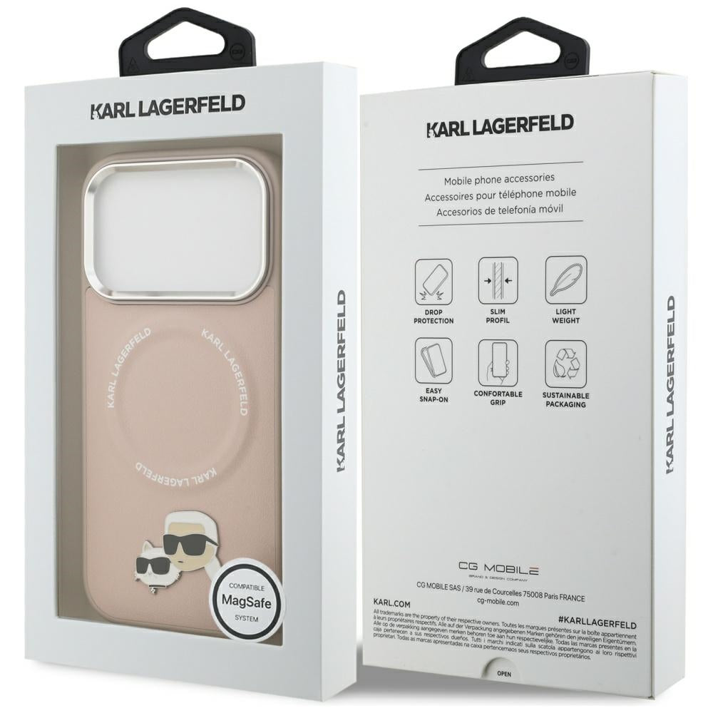Karl Lagerfeld Karl & Choupette Pins MagSafe Case til iPhone 17 Pro Max - Pink