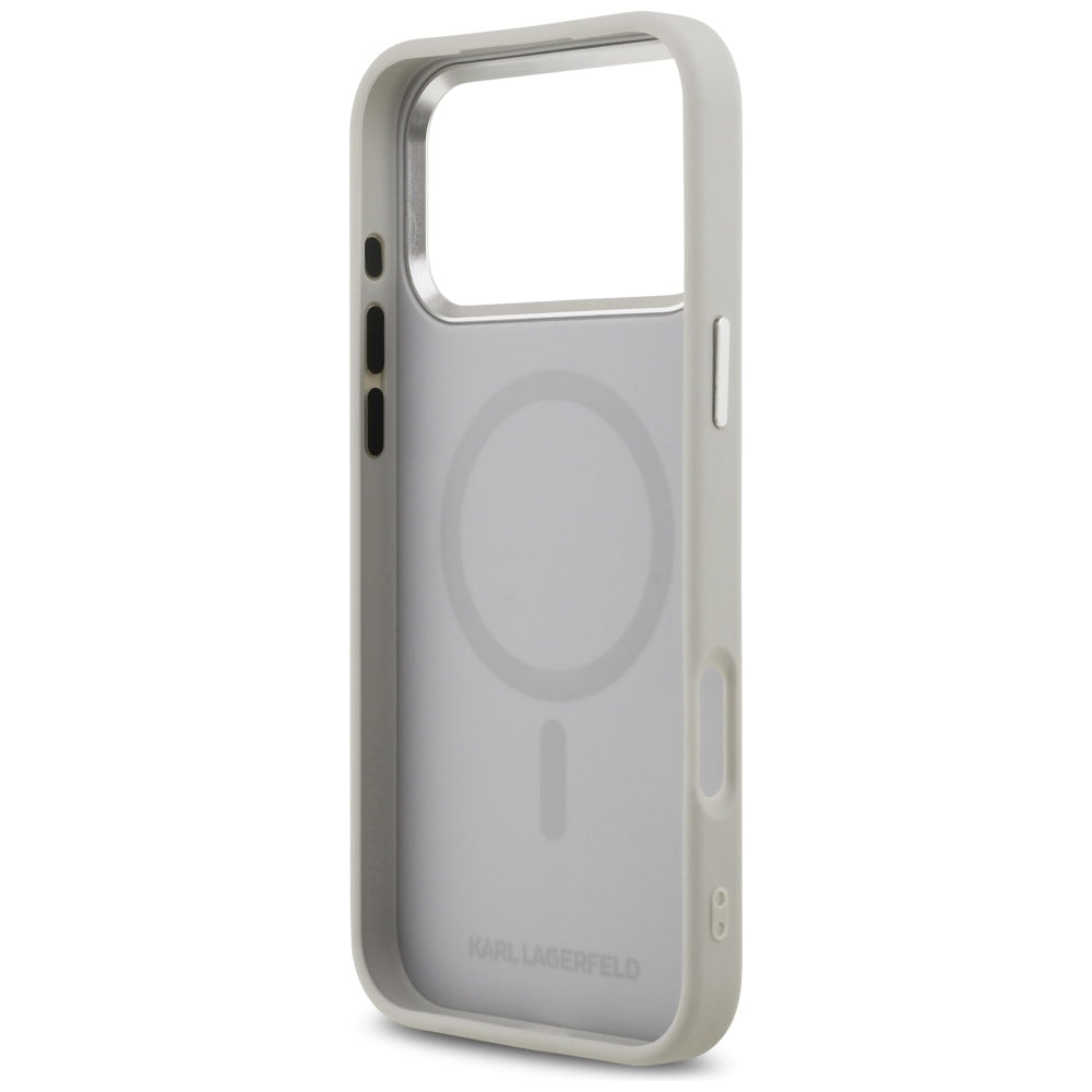 Karl Lagerfeld Karl & Choupette Pins MagSafe Case til iPhone 17 Pro - Grå