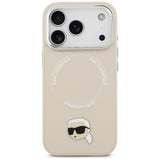 Karl Lagerfeld Karl Pin MagSafe Case til iPhone 17 Pro Max - Beige