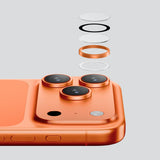 AmazingThing Camera Glass Protector til iPhone 17 Pro / Pro Max - med orange ramme