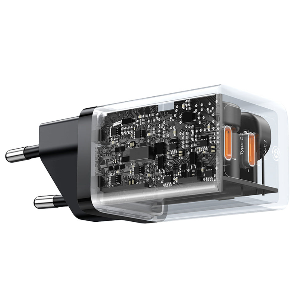 Baseus GaN5 Pro 40W 2xUSB-C Wall Charger - sort