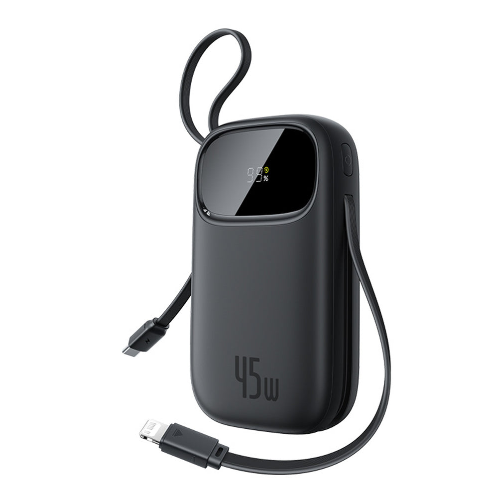 Baseus EnerFill FC31 20000mAh 45W Power Bank med display med USB-C og Lightning Kabler - sort