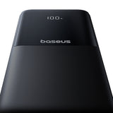 Baseus Lipow 10000mAh 22.5W Powerbank med dobbelt indbygget kabel med display (med ekstra sort Baseus Simple USB-A - USB-C 3A 0.2m kabel) - sort