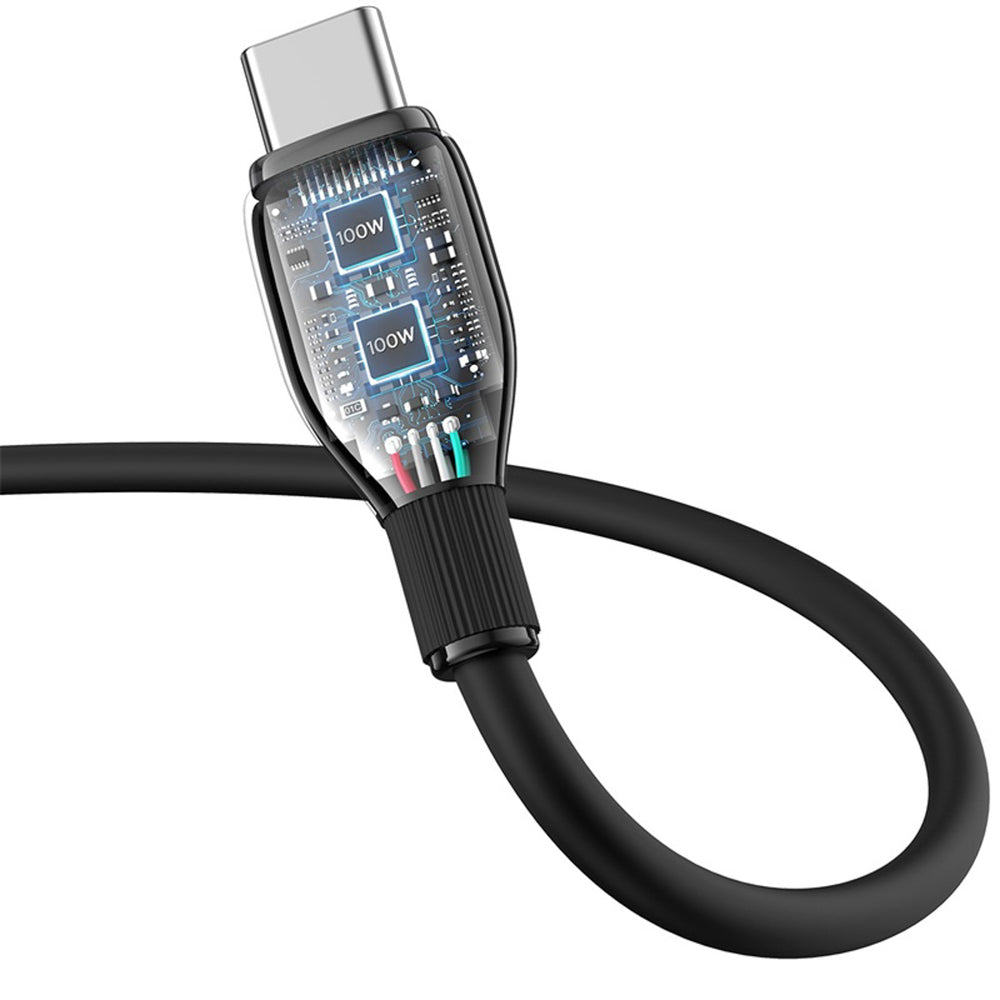 Baseus Pudding Series USB-C-kabel - USB-C 100W 1,2m - sort