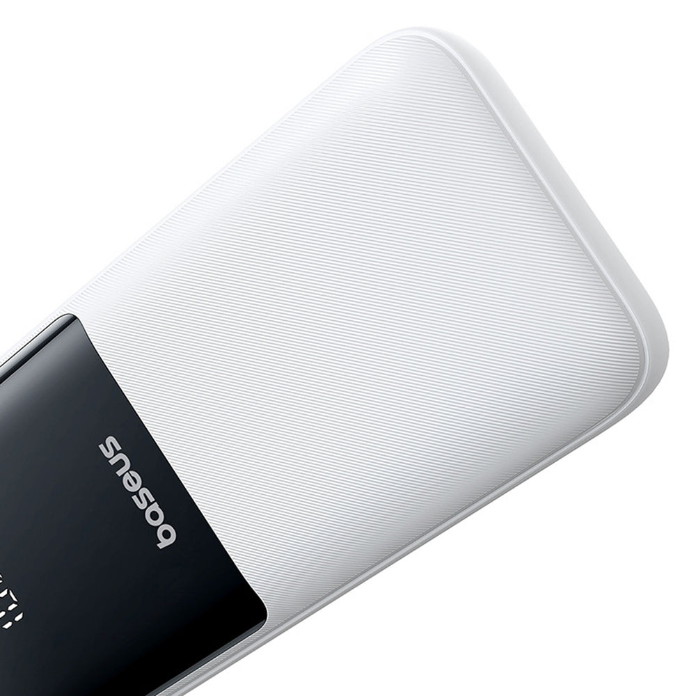 Baseus Lipow 20000mAh 22.5W Powerbank med to indbyggede kabler med ekstra Baseus Simple USB-A - USB-C 3A 20cm kabel - hvid