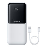 Baseus Lipow 20000mAh 22.5W Powerbank med to indbyggede kabler med ekstra Baseus Simple USB-A - USB-C 3A 20cm kabel - hvid