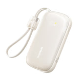 Baseus EnerFill FC21 Qpow 3 Ultra 10000mAh 22.5W Powerbank med tilkoblet kabel lanyard - beige