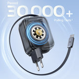 Baseus EnerCore CJ11 45W Wall Charger med USB-C-port og indtrækbart USB-C-kabel - sort