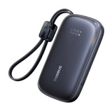Baseus EnerFill FC21 Qpow 3 Ultra 10000mAh 45W Power Bank med vedhæftet Lanyard Cable - sort