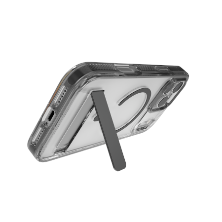 ZAGG Santa Cruz Snap KS MagSafe Case med stativ til iPhone 17 Pro Max - Klar og sort