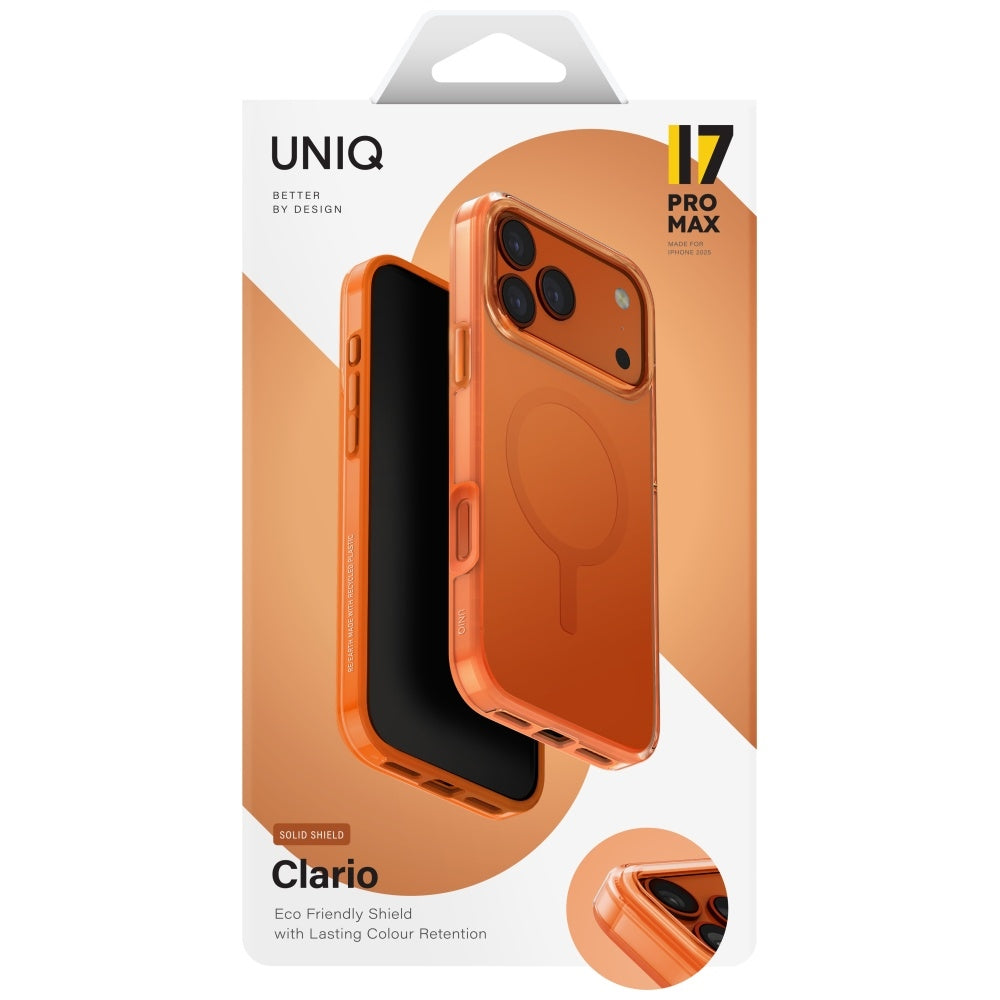 Uniq Clario Magclick opladningsfoder til iPhone 17 Pro Max - orange