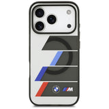 BMW M IML Metal Buttons Tricolor Lines MagSafe Case til iPhone 17 Pro - Grå