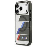 BMW M IML Metal Buttons Tricolor Lines MagSafe Case til iPhone 17 Pro Max - Grå
