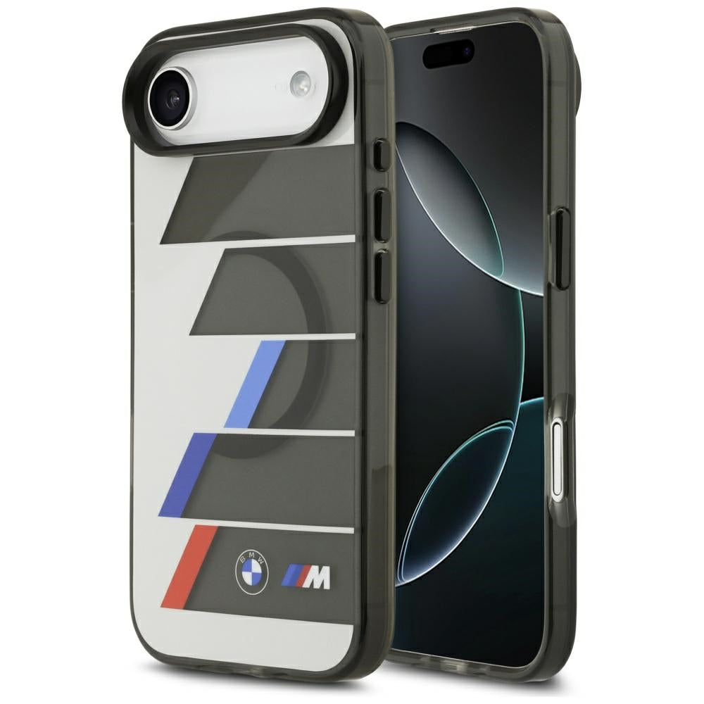 BMW M IML Metal Buttons Tricolor Lines MagSafe Case til iPhone Air - Grå