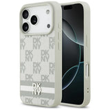 DKNY-kager med trykte striber iPhone 17 Pro-kasse - beige