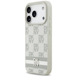 DKNY-kager med trykte striber iPhone 17 Pro-kasse - beige