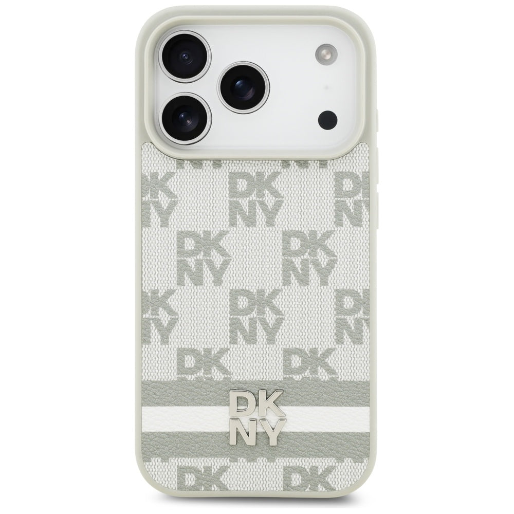 DKNY-kager med trykte striber iPhone 17 Pro-kasse - beige
