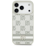 DKNY-kager med trykte striber iPhone 17 Pro-kasse - beige