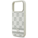 DKNY-kager med trykte striber iPhone 17 Pro-kasse - beige