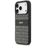 DKNY Repeat Texture Pattern med Tonal Stripe iPhone 17 Pro Case - sort