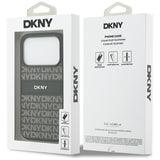 DKNY Repeat Texture Pattern med Tonal Stripe iPhone 17 Pro Case - sort