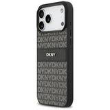 DKNY Repeat Texture Pattern med Tonal Stripe Case til iPhone 17 Pro Max - sort