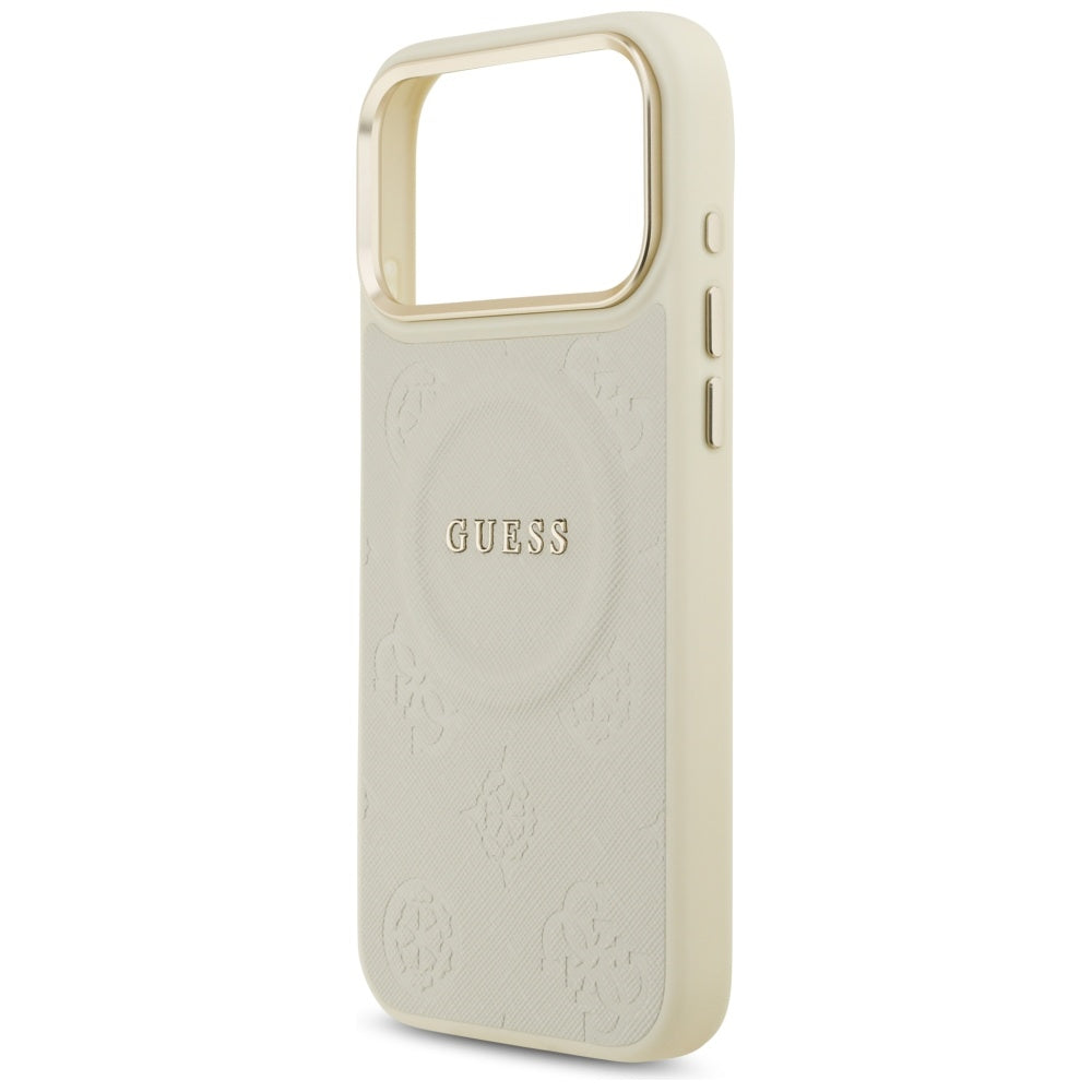 Guess Peony Hot Stamp MagSafe Case til iPhone 17 Pro Max - Beige