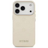 Guess Peony Hot Stamp Script MagSafe Case til iPhone 17 Pro - Beige