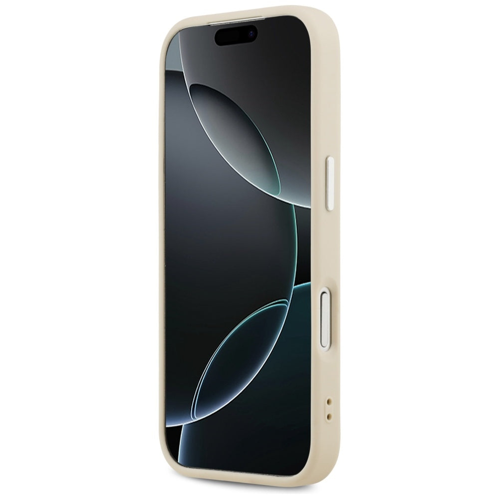 Guess Peony Hot Stamp Script MagSafe Case til iPhone 17 Pro - Beige