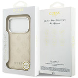 Guess Peony Hot Stamp Script MagSafe Case til iPhone 17 Pro - Beige