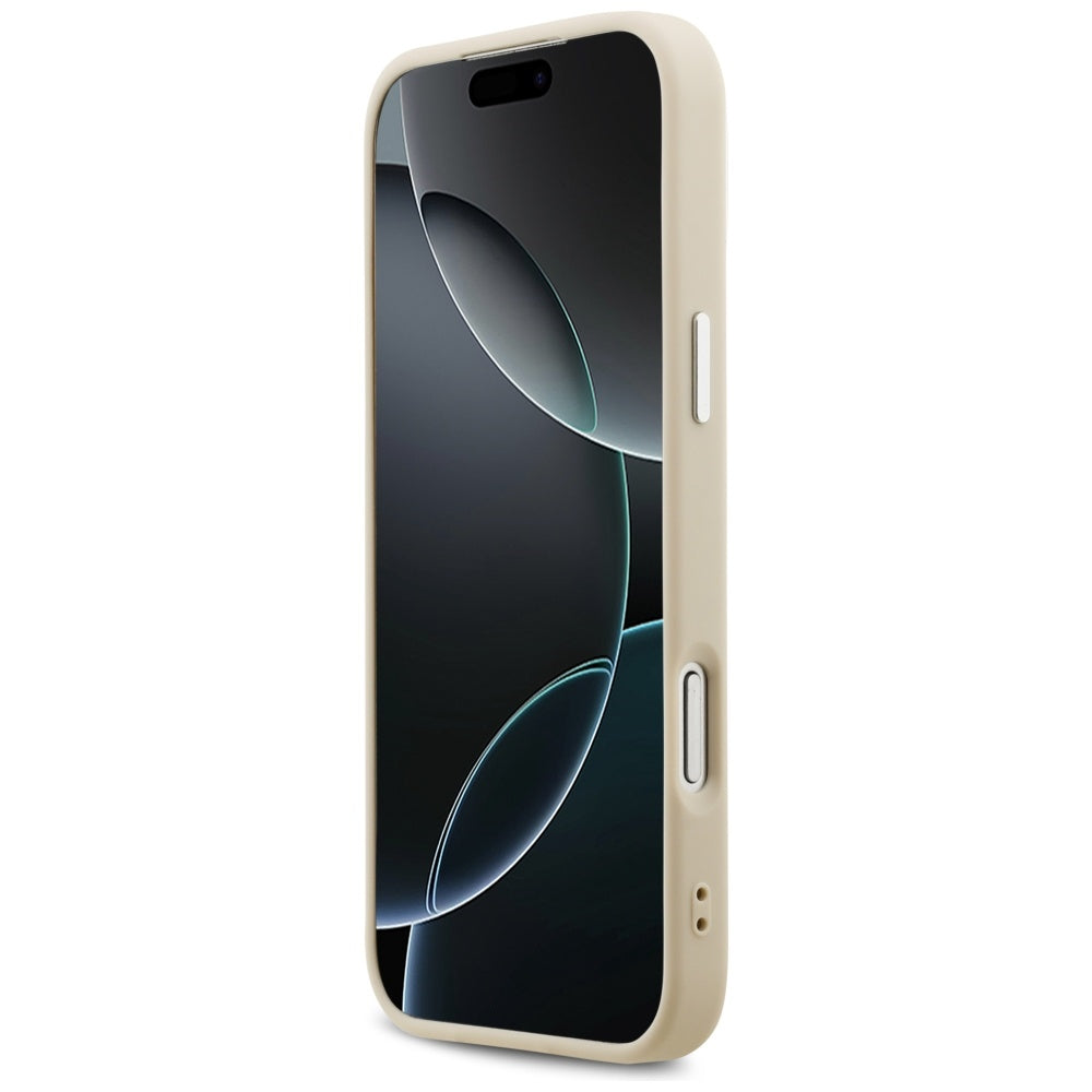 Guess Peony Hot Stamp Script MagSafe Case til iPhone 17 Pro Max - Beige