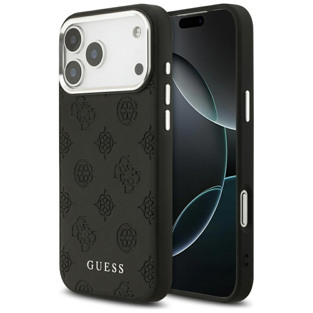 Guess Peony Hot Stamp Script MagSafe Case til iPhone 17 Pro Max - sort