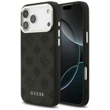 Guess Peony Hot Stamp Script MagSafe Case til iPhone 17 Pro Max - sort