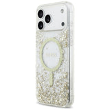 Guess Resin Bottom Glitter MagSafe Case til iPhone 17 Pro Max - Guld