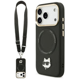 Karl Lagerfeld Big Strap Choupette Metal Logo MagSafe Case til iPhone 17 Pro Max - sort