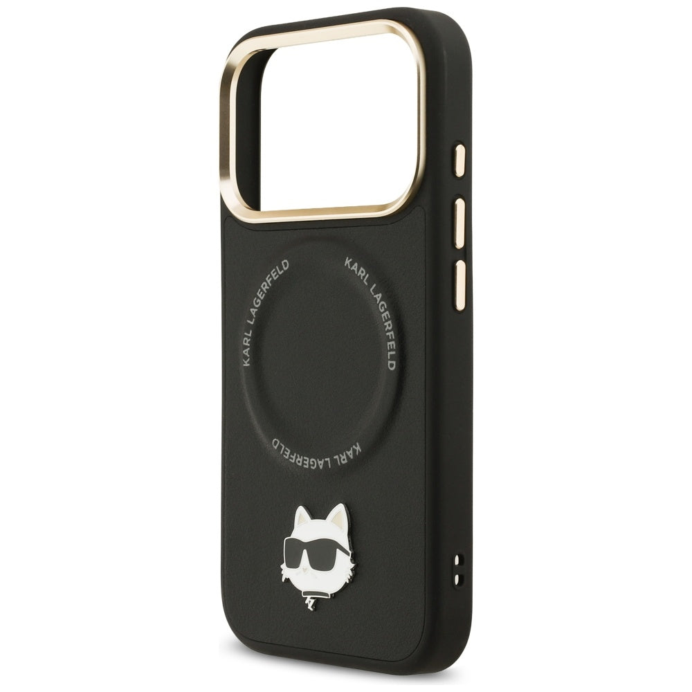 Karl Lagerfeld Big Strap Choupette Metal Logo MagSafe Case til iPhone 17 Pro Max - sort