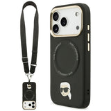 Karl Lagerfeld Big Strap Karl Metal Logo MagSafe Case til iPhone 17 Pro - sort