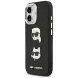 Karl Lagerfeld FW Grained Karl & Choupette Heads Pins & Logo iPhone 17 Case - sort
